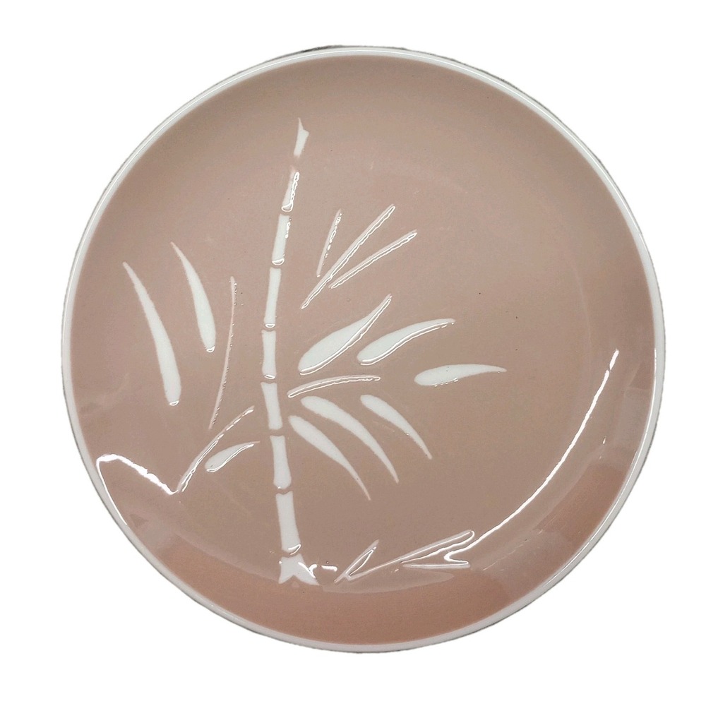 Vintage Harkerware Bamboo Salad Bread Plate Mid Century Modern MCM 7"